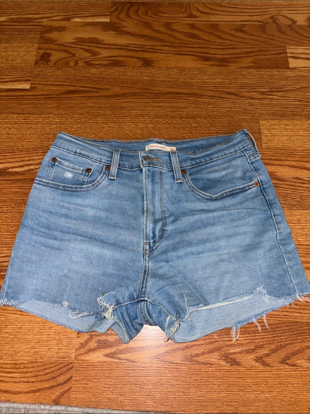 Levi’s High-Rise Light Blue Denim Cutoff Shorts